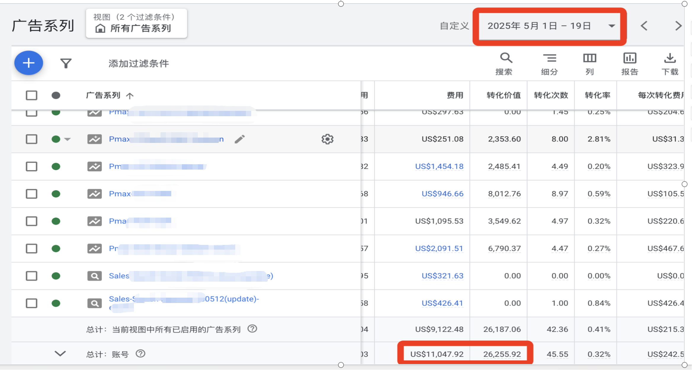 家具类目案例数据截图